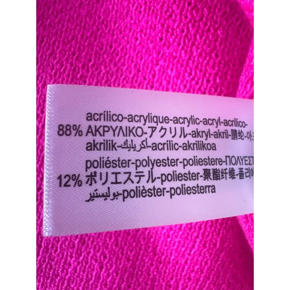 ZARA Bright Pink Short Sleeve Small Knit Cardigan With Gold Buttons & Pockets - Picture 8 of 16